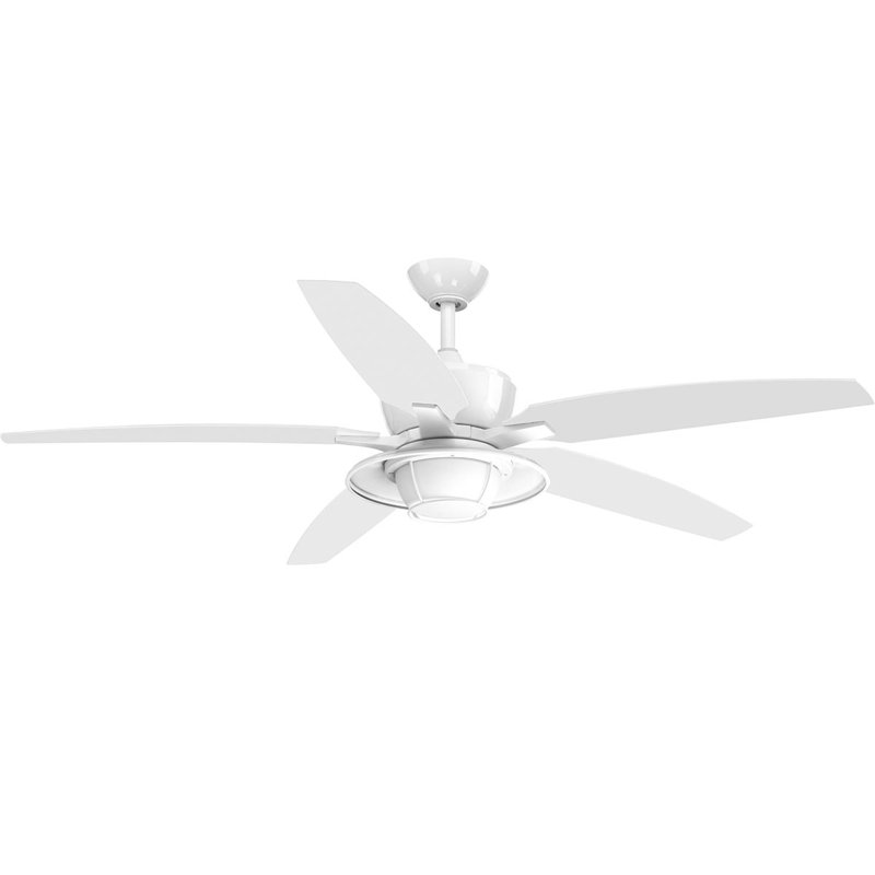 Montague 60'' Ceiling Fan with LED Lights, White with White Blades