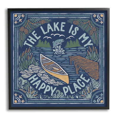 " Lake Happy Place Phrase " by Laura Marshall