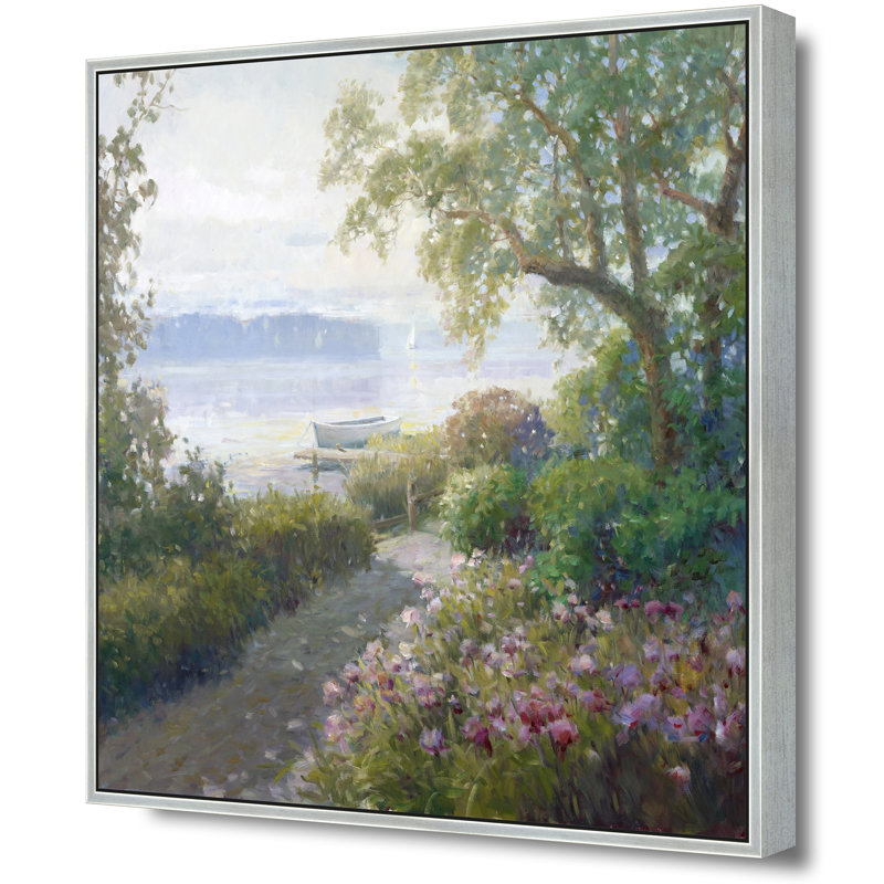 Bay Garden Stillness Print, 47" H x 47" W, Silver