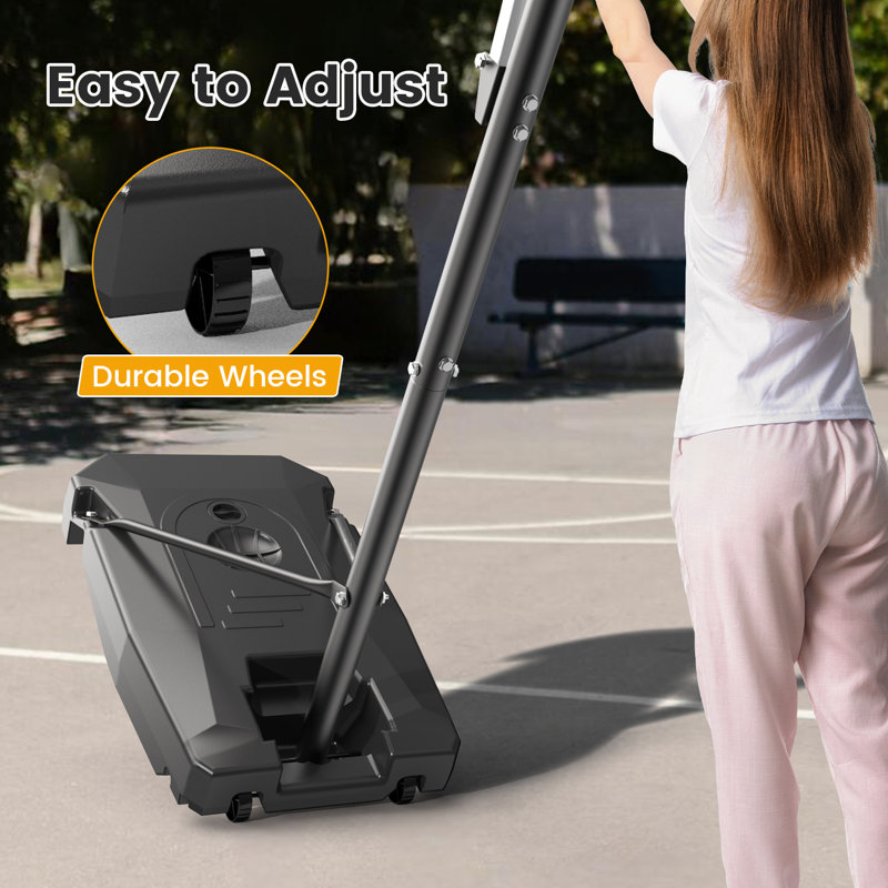 Panier de basketball portatif Cradere, Blanc/Noir