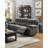 Contemporary Motion 1Pc Couch Metal Reclining Plush Cushion Living Room Furniture Slate Breathable Leatherette Recliners