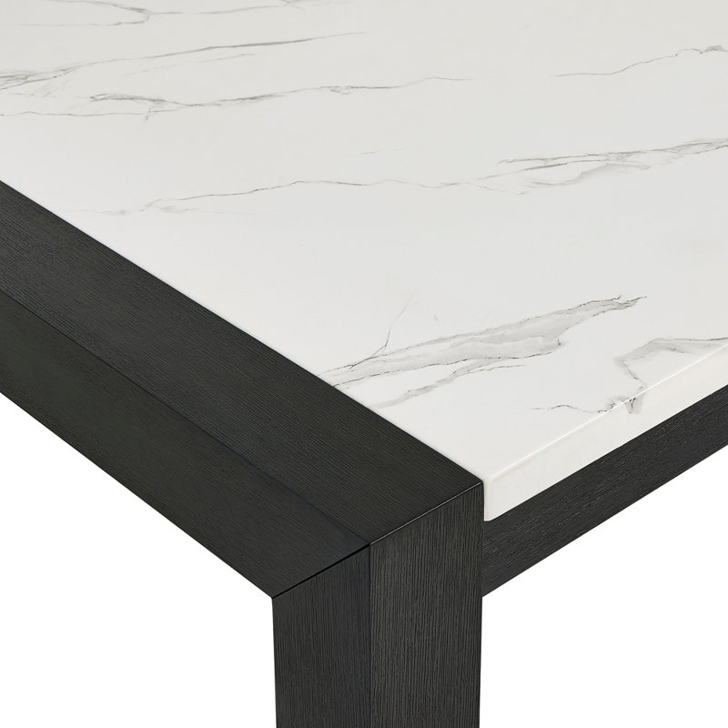 1 pièce Table de salle à manger en faux marbre blanc