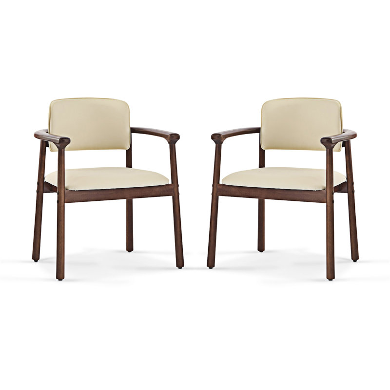 Chaise rembourrée avec accoudoirs (ensemble de 2)