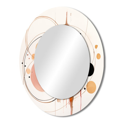 Dreams Of The Heart In Vintage Pink Gold III - Pink Modern Oval Wall Mirror