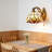 Tiffany Style Wall Sconce Amber Glass Wall Lamp Bedside Lamp With Pull Chain