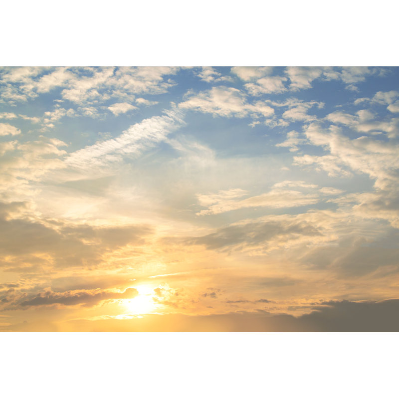 Friesen Sunset With Blue Sky by Bombermoon - Wrapped Canvas Print, 30cm H x 46cm W x 3.8cm D