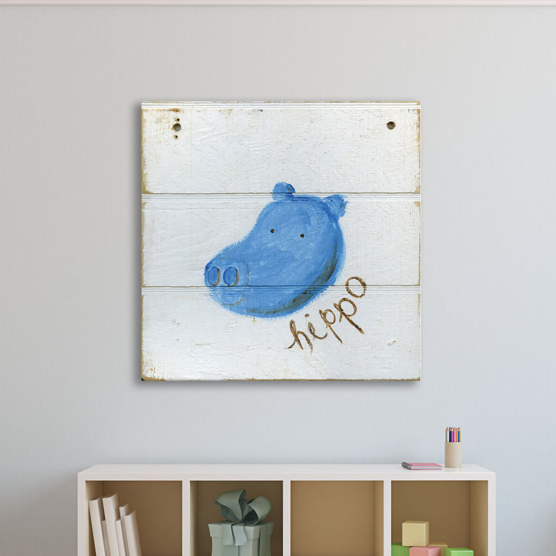 « happy hippopotame » par erin burston, art sur toile, H 18 po x l 18 po x P 1,5 po