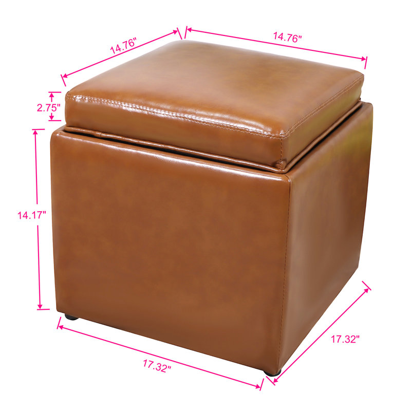Repose-pieds en cuir Vegan, Orange