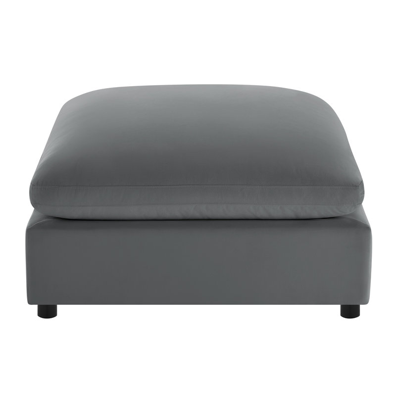 Repose-pieds en tissu gris anthracite Caylie
