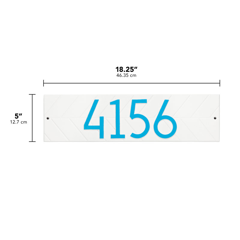 Mid-century Modern Herringbone Wall Plaque, White/Aruba Blue, Yes