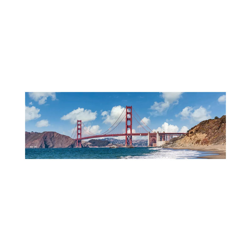 Golden Gate Bridge Baker Beach Panoramic View by Melanie Viola - Wrapped Canvas Panoramic Painting
