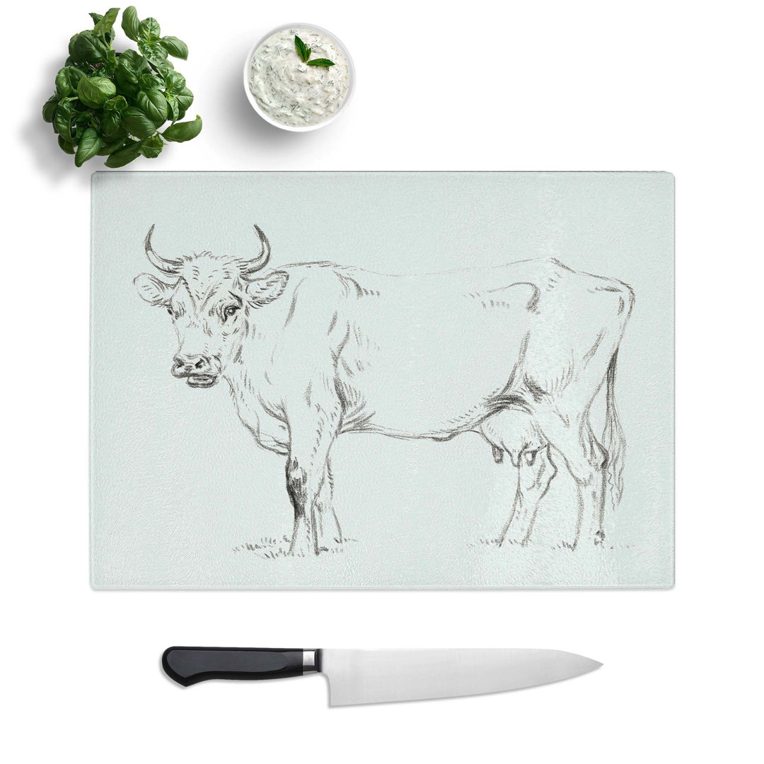 Tempered Glass Standing Cow by Jean Bernard Chopping Board