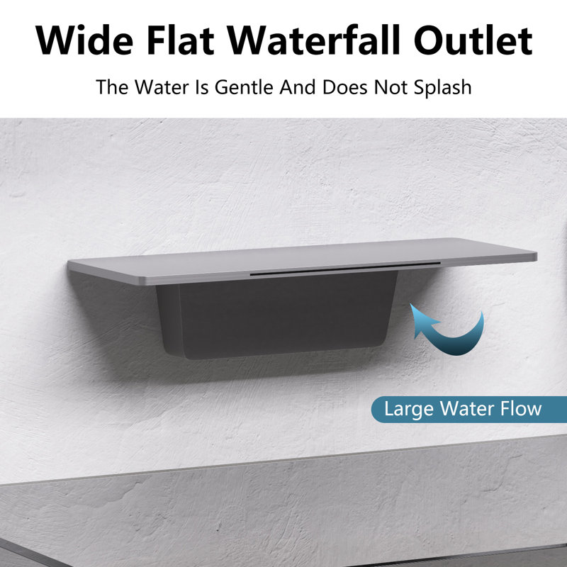 Wall Mounted Bathroom Faucet, Gun Ash