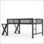 Lit mezzanine double avec bureau, DEL, USB et escalier-601182014