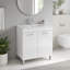 Meuble-lavabo autoportant blanc 32 po avec portes à fermeture douce et lavabo en céramique