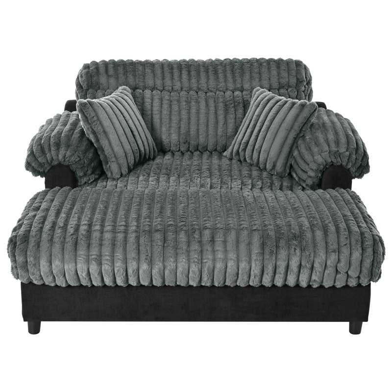 Canapé méridienne moderne 62 po Cloud, Vert, Vert