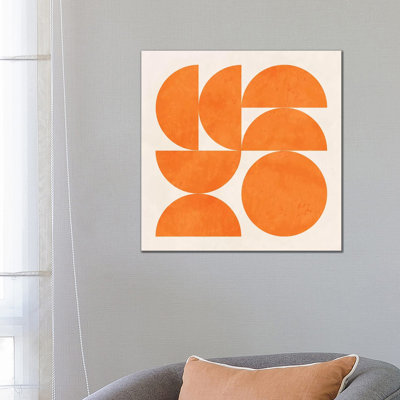 Geometric Shapes Orange by Ana Rut Bré - Graphic Art Print