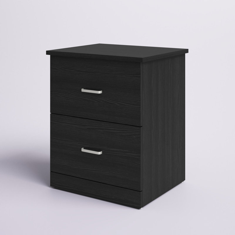 Allyannah 2-Piece Manufactured Wood Dresser and Nightstand Set, Black Oak