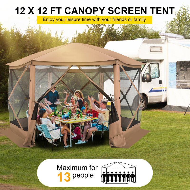 Starry Sky Top, 12 pi x 12 pi, camping portatif avec moustiquaires, Kaki
