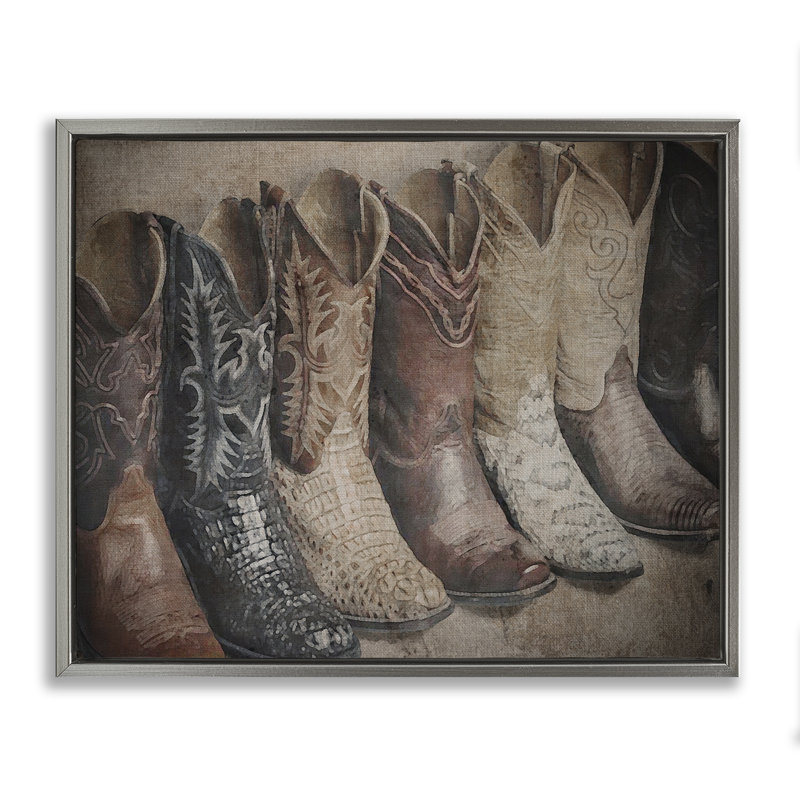 Art texturé sur toile flottante Texan, 25" H x 31" W, Cadre flottant gris lustré