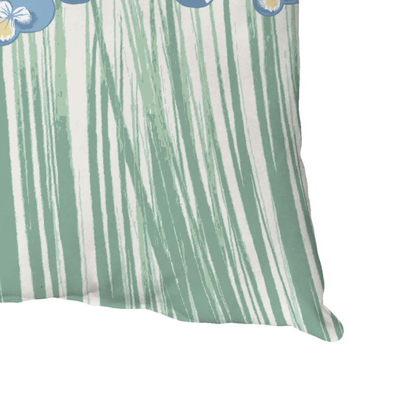 Housse et insert de coussin d'extérieur carré en coton, 16" x 16", Bleu