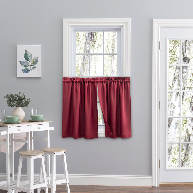 Paire de rideaux sur mesure Lakeland Classic, l 57 po x L 36 po, Rouge