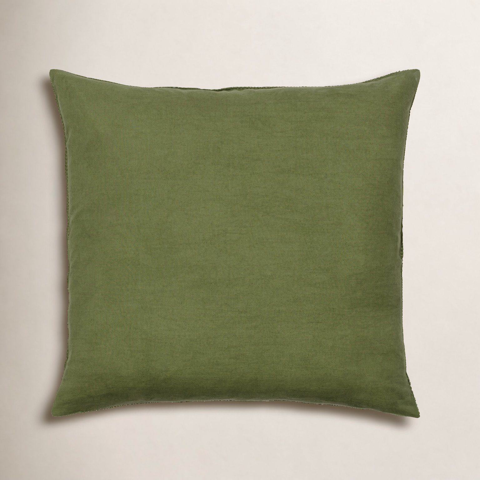 Selma Cotton Throw Pillow, 20" x 20", Olive