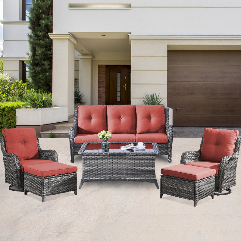 Carolina 5 - Person Patio Conversation Sets with Cushions