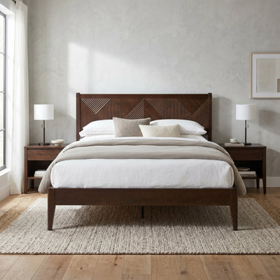 Averin Queen Size Solid Wood Platform Bed Frame