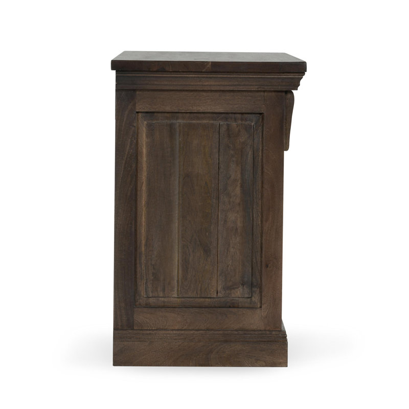 Adelaide Three-Drawer Mango Wood Nightstand In Cocoa Brown, Cocoa Brown