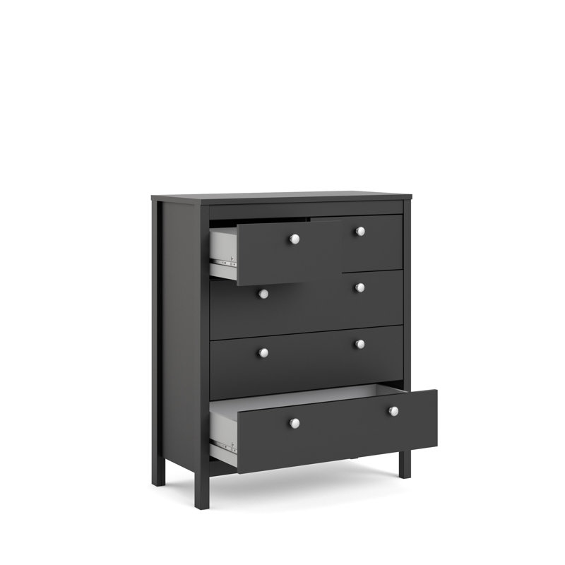 Besiana 82.1cm W 5 - Drawer Chest of Drawers, Black
