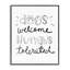 «Dogs Welcome Humans Tolerated Gray», estampe numérique encadrée par SD Graphics Studio-102895498-102895497