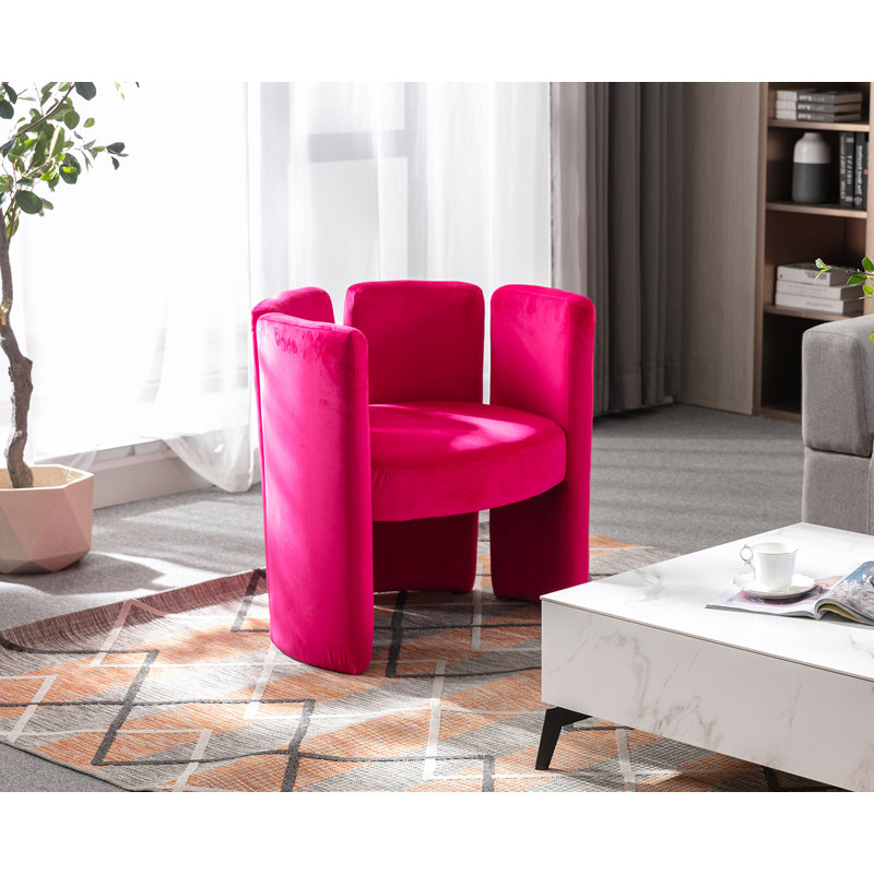 Chaise d'appoint en velours Dal, Rose