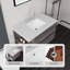 Meuble-lavabo flottant avec lavabo, porte à fermeture douce, comptoir et dosseret en marbre de culture blanc de 2 po Carrara, contreplaqué