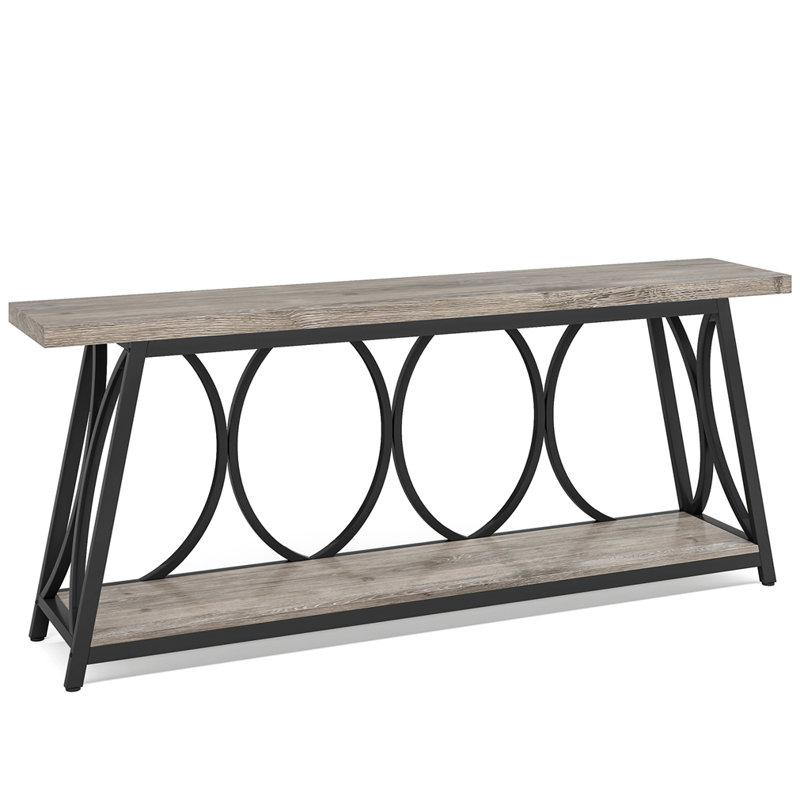 Farmhouse Console Table, Black, Gray