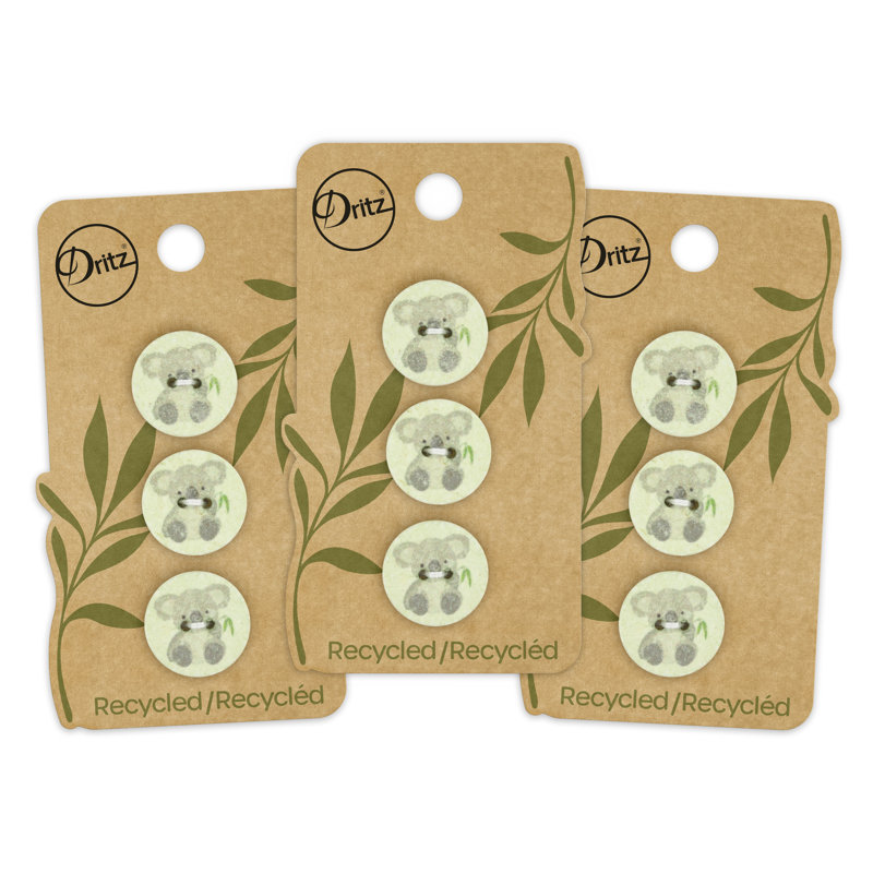 Bouton koala en coton recyclé Dritz