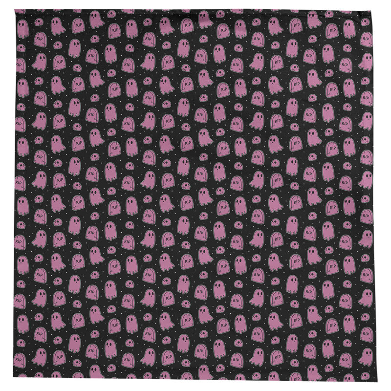 Nappe carrée à motif géométrique avicia, Noir / Rose