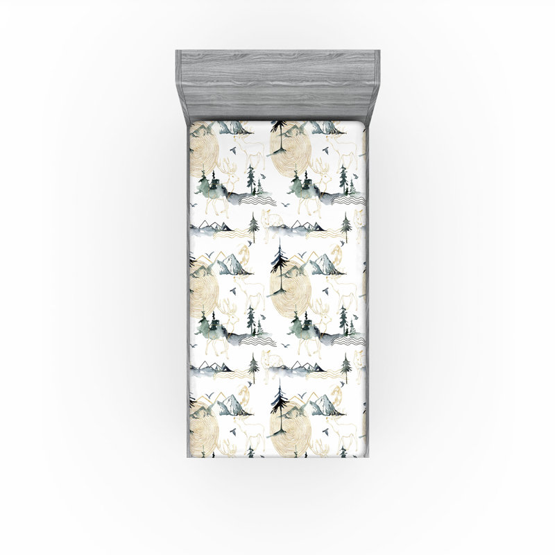 Drap-housse Ambesonne Wild Nature, Drap-housse de taille simple