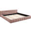 Lit plateforme tapissier très grand, tissu en chenille épais rose, tête de lit, cadre de lit rose facile à assembler, avec ambiance de chambre à coucher simple