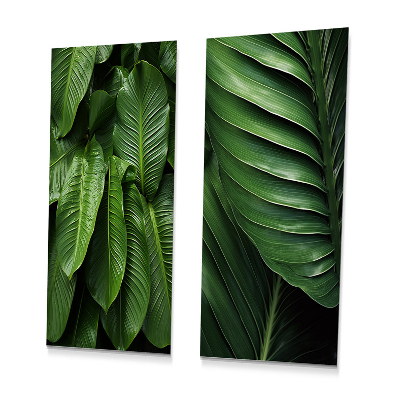Emerald Exotic Embrace Palmscape - ensemble de 2 impressions de palmiers et palmiers, H 32 po x l 32 po