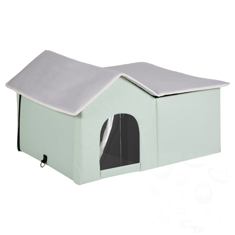 Foldable Cat House With Heated Pad