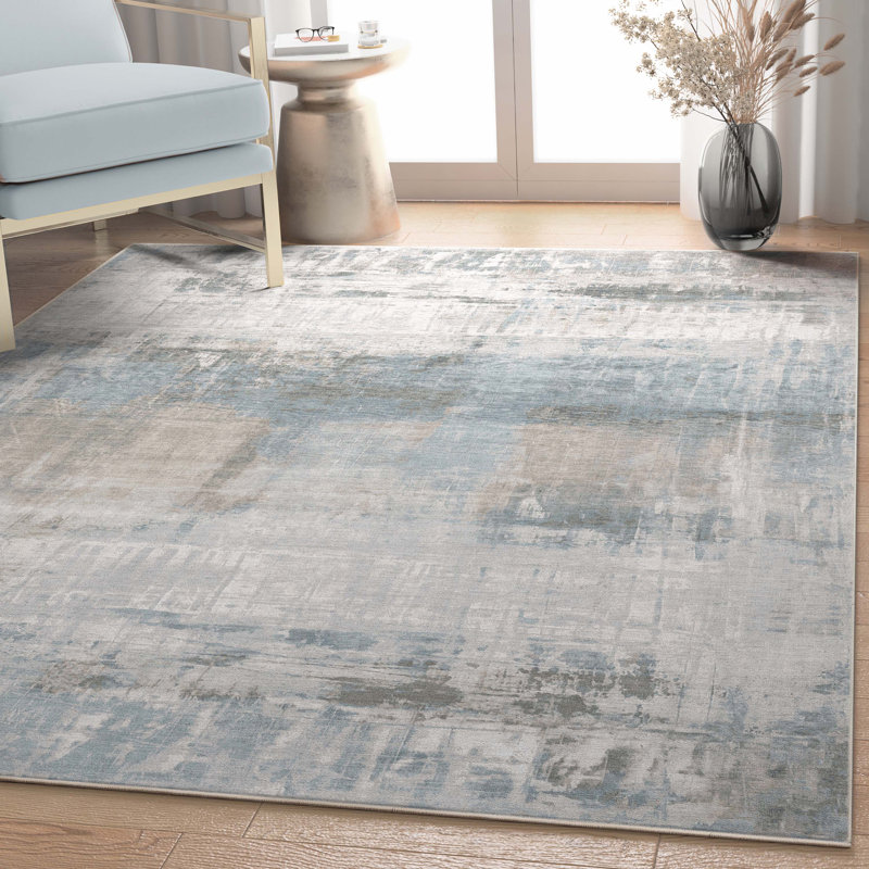 Tapis gris Nuzzo Mandala Vintage Painstsplash, Rectangle 5 pi 3 po x 7 pi 3 po