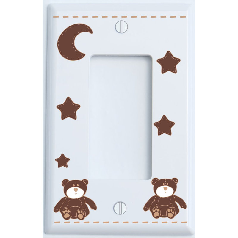Plaque murale à bascule Teddy Bear, Brun / blanc
