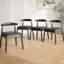 Ensemble de 2 chaises de cuisine style Mid-Century avec cadre en chêne massif et siège tissé à la main pour le salon et la salle à manger