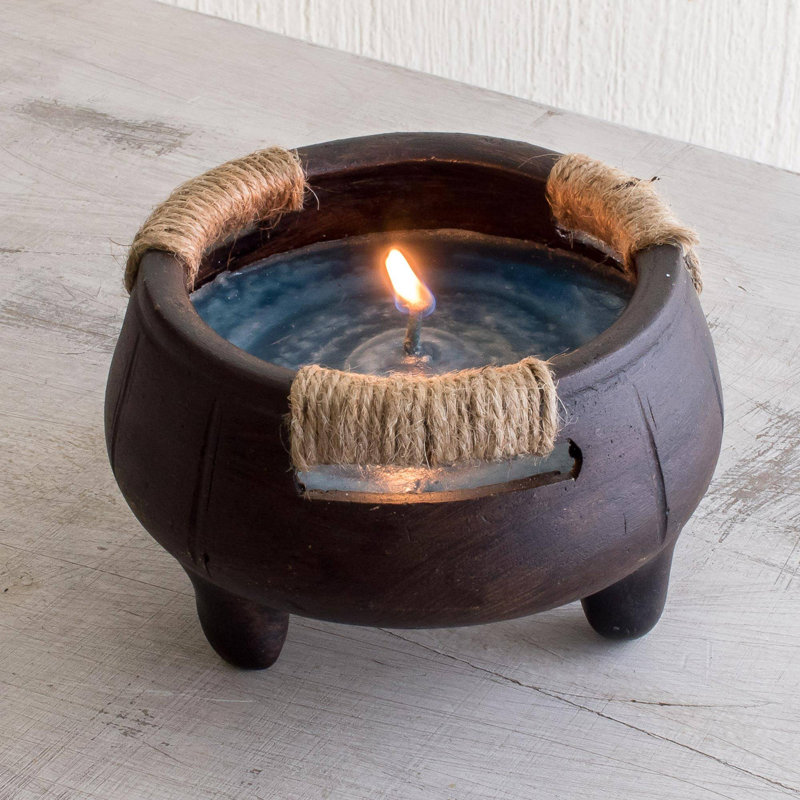 Unscented Jar Candle with Ceramic Holder