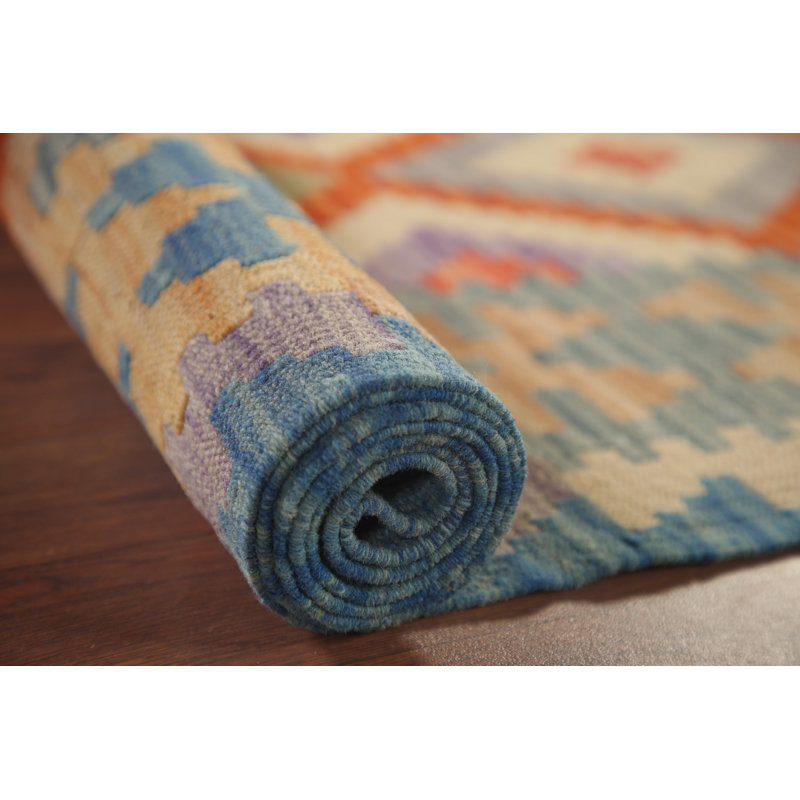 Kilim Reversible Wool Runner Rug 3x10