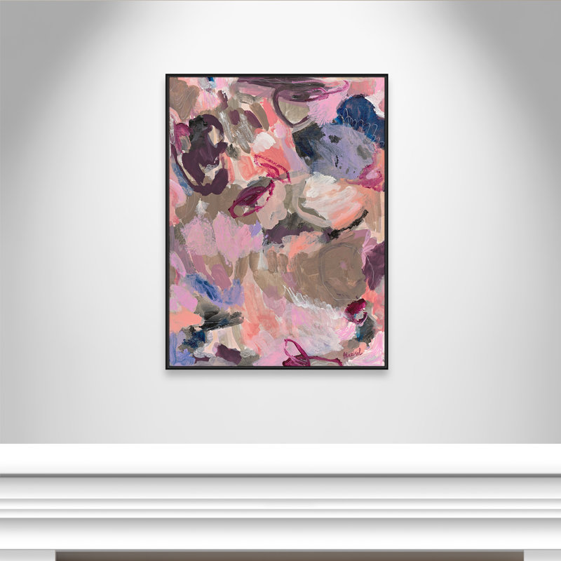 «Vineyard Evening Print» par Marisol Evora, L 37,5 po x H 49,5 po, Cadre flottant noir