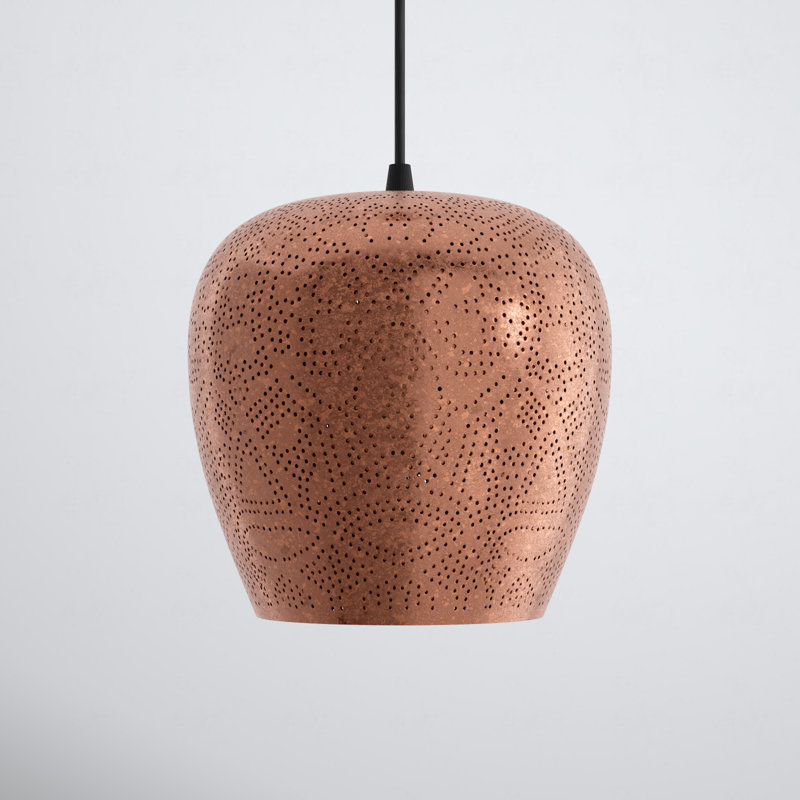 8"W Avalyse Copper Globe Shade Pendant Light
