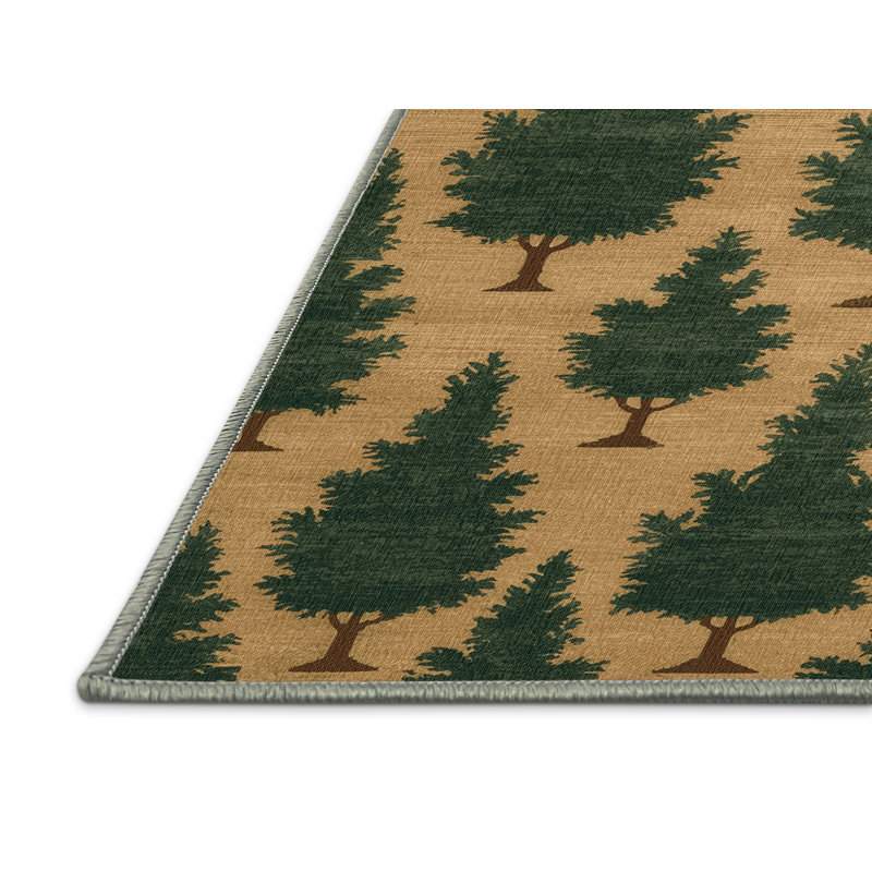 Tapis vert botanique lavable à la machine, Rectangle 2 pi x 3 pi