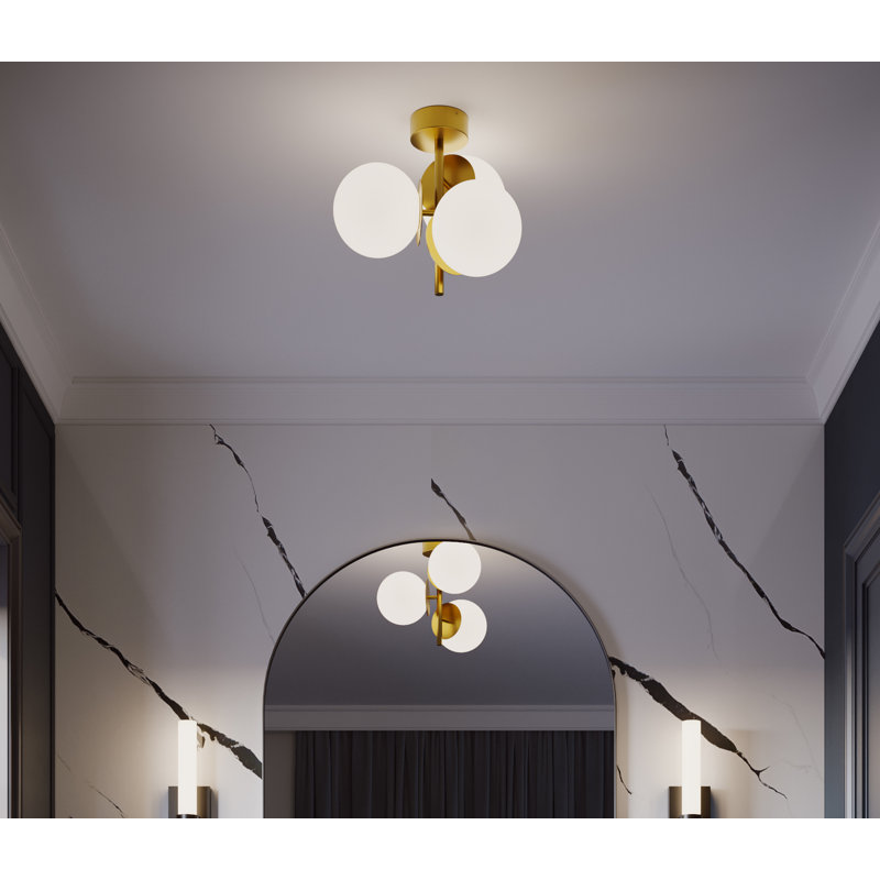 Arren - LED Semi-Flush Mount - Light Antique Brass, Light Antique Brass